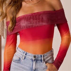 Vibrant Off-Shoulder Gradient Top